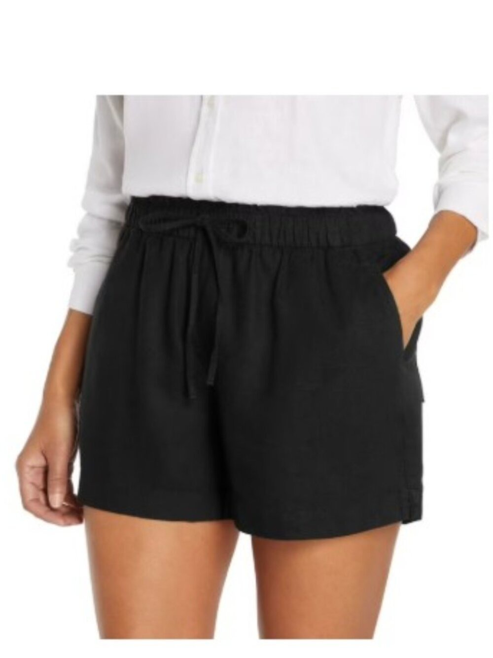 Gap Women's Linen Short Black Multiple Sizes